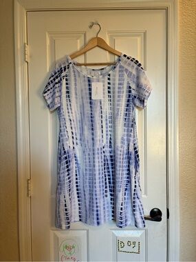 Blue Tie-Dye Midi Dress